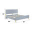 Lit Ek gris avec motif lustré et ondulé, pieds en métal, 39 lattes, structure à 4 supports, capacité de poids de 660 lb, l 86 po x P 81 po et h 46 po-942586492