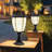 Matte Black Solar Powered Integrated LED Metal Fence Post Cap Light