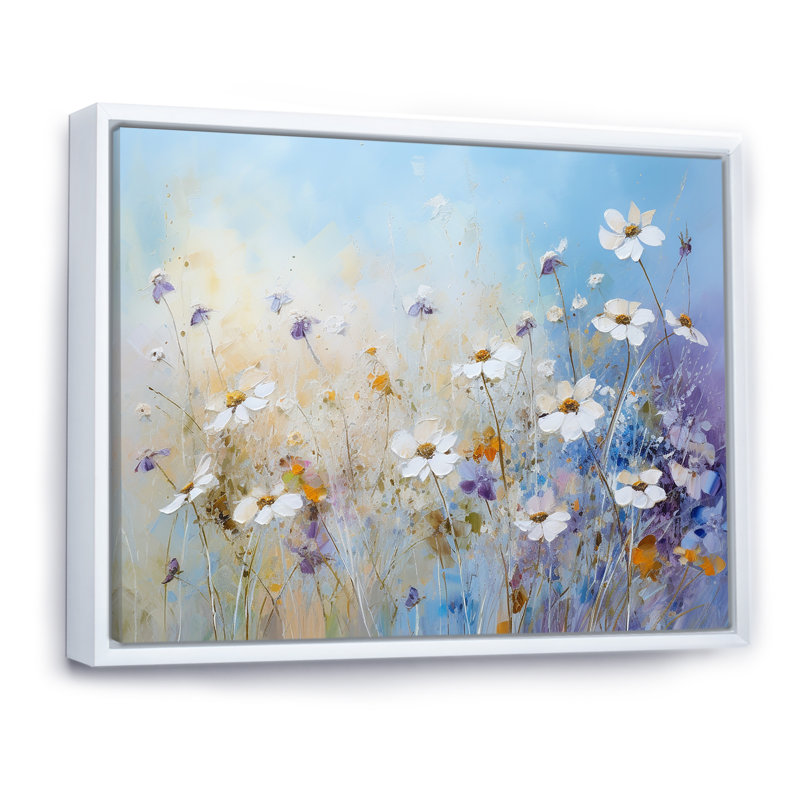 Fleurs de saison charme de ferme I, Cadre flottant blanc, H 24 po x l 32 po x P 1 po