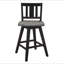 Ensemble de 2 chaises à hauteur de comptoir, ensemble de 2 chaises de cuisine pivotantes en bois d'hévéa massif gris noir-799944282