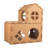PETMAKER Cat House - Cardboard Cat House with Scratching Pads, Toys, and Catnip - Multi-Level Cat Houses for Indoor Cats, Kittens and Small Animals