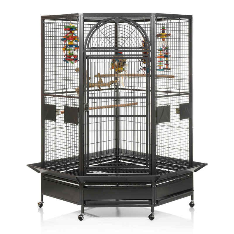 Très grande cage d'angle noire par HQ, Noir