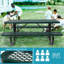 6 Ft. Rectangular Outdoor Steel Picnic Table With Umbrella Pole-114283515