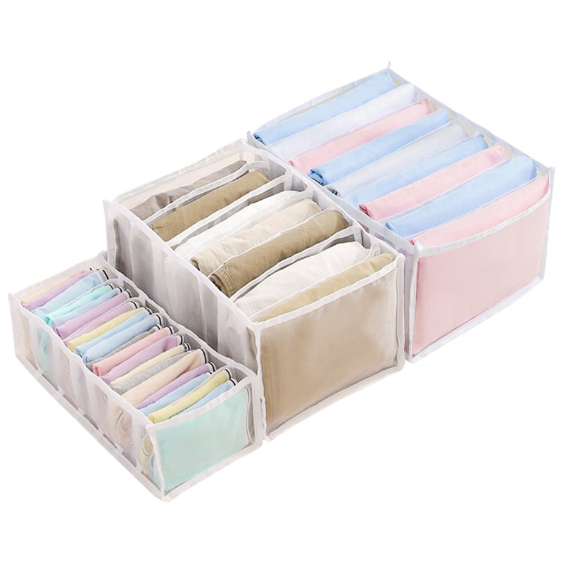Boîte de rangement en filet pliable, 10.24" H x 6.3" W x 0.79" D, White