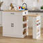 Extendable Kitchen Island With Storage Drawers, Cabinet & Open Shelves – Dining Table & Breakfast Bar,White