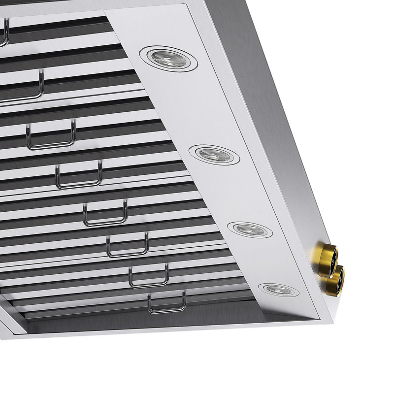48 in. 1200 CFM Ducted Under Cabinet Range Hood in Stainless Steel with Gold Accents and Digital Controls