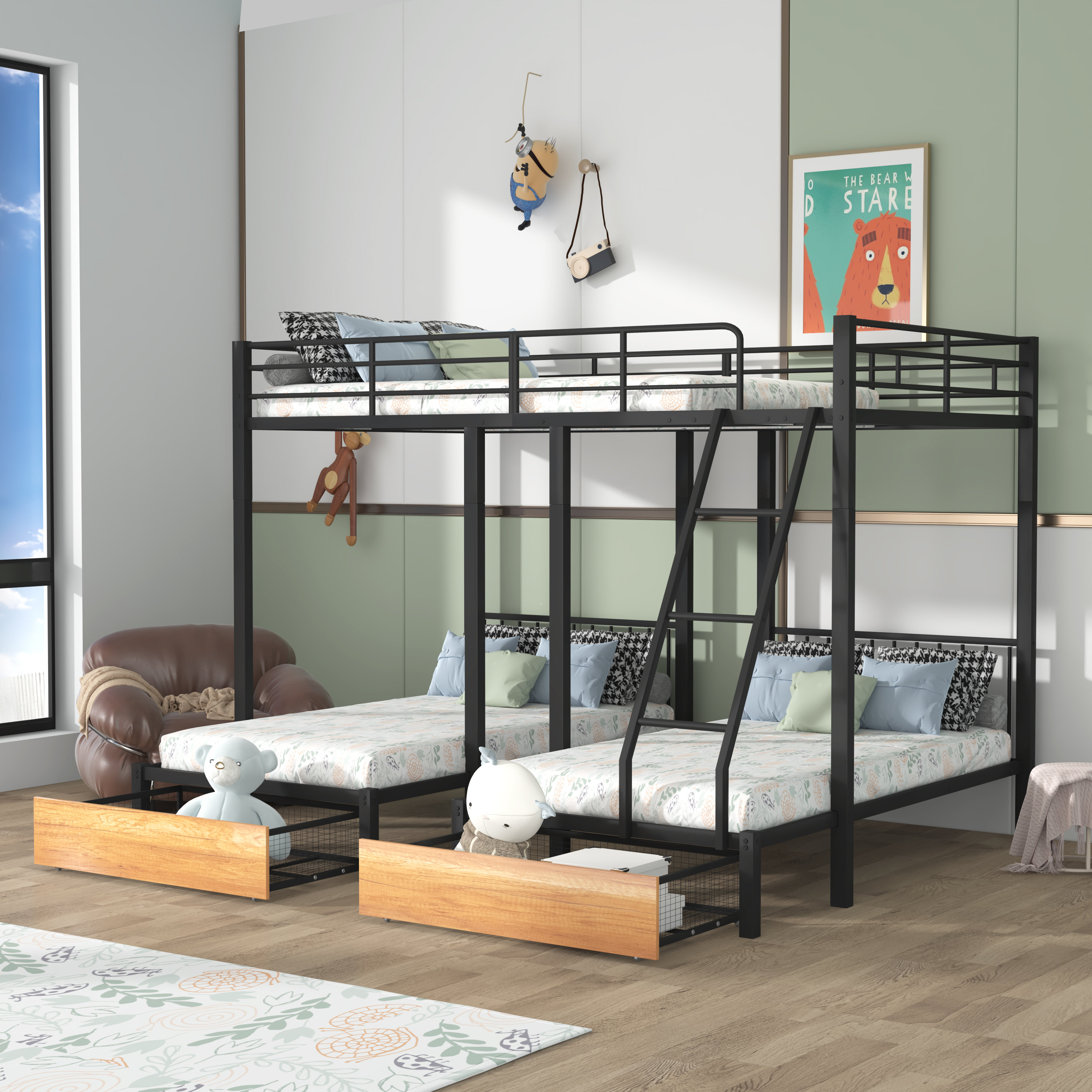 Sandler bunk bed with shop drawers