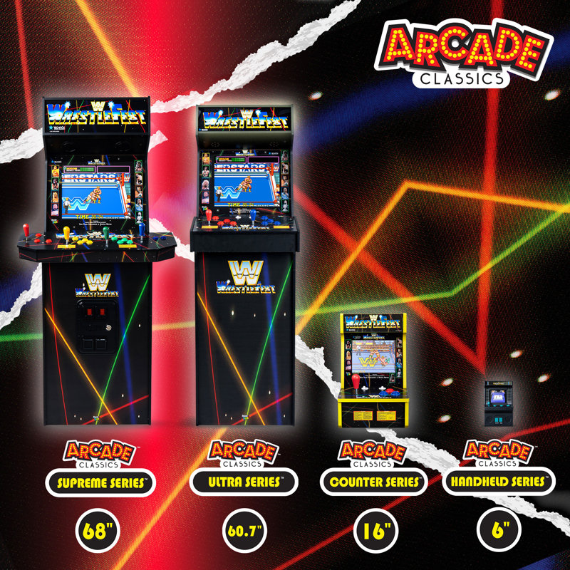 Arcade Classics WWE Counter Series Game with 8" Liquid Crystal Screen & 4 Games