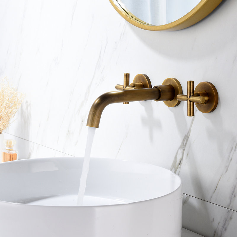 Bathroom Faucet Wall Mounted Bathroom Sink Faucet, Bronze