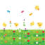 Little Chick Grass Kids Wall Sticker