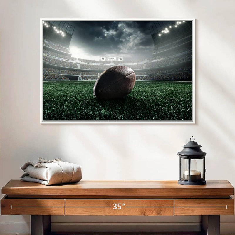 Football sur terrain, 25 po x 17 po, Cadre flottant blanc