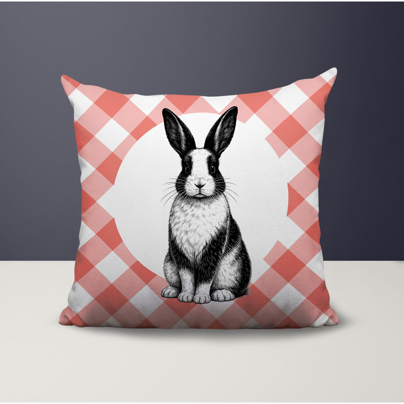 Oreiller réversible intérieur / extérieur Rabbit, 20 x 20, Pêche