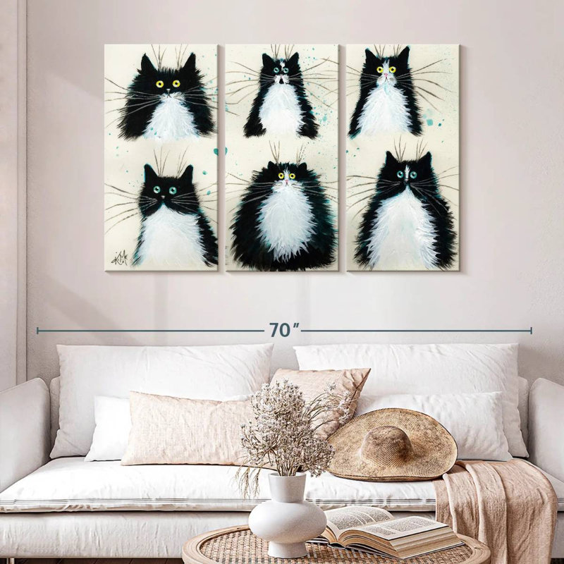 Tuxedo Cats, 32" H x 50" W