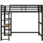 Lit mezzanine double en métal avec bureau et rangement, noir - Solution compacte pour les petites chambres