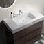 Meuble-lavabo de salle de bain 36 po - noyer, lavabo blanc, rangement spacieux, lavabo élégant et moderne, finitions intégrées, thème