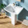 24" W x 19" D Pedestal Bathroom Sink Rectangular Vitreous China with Single Faucet Hole and Overflow