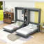 Lits simples escamotables en bois avec armoires et tablettes-1133097888