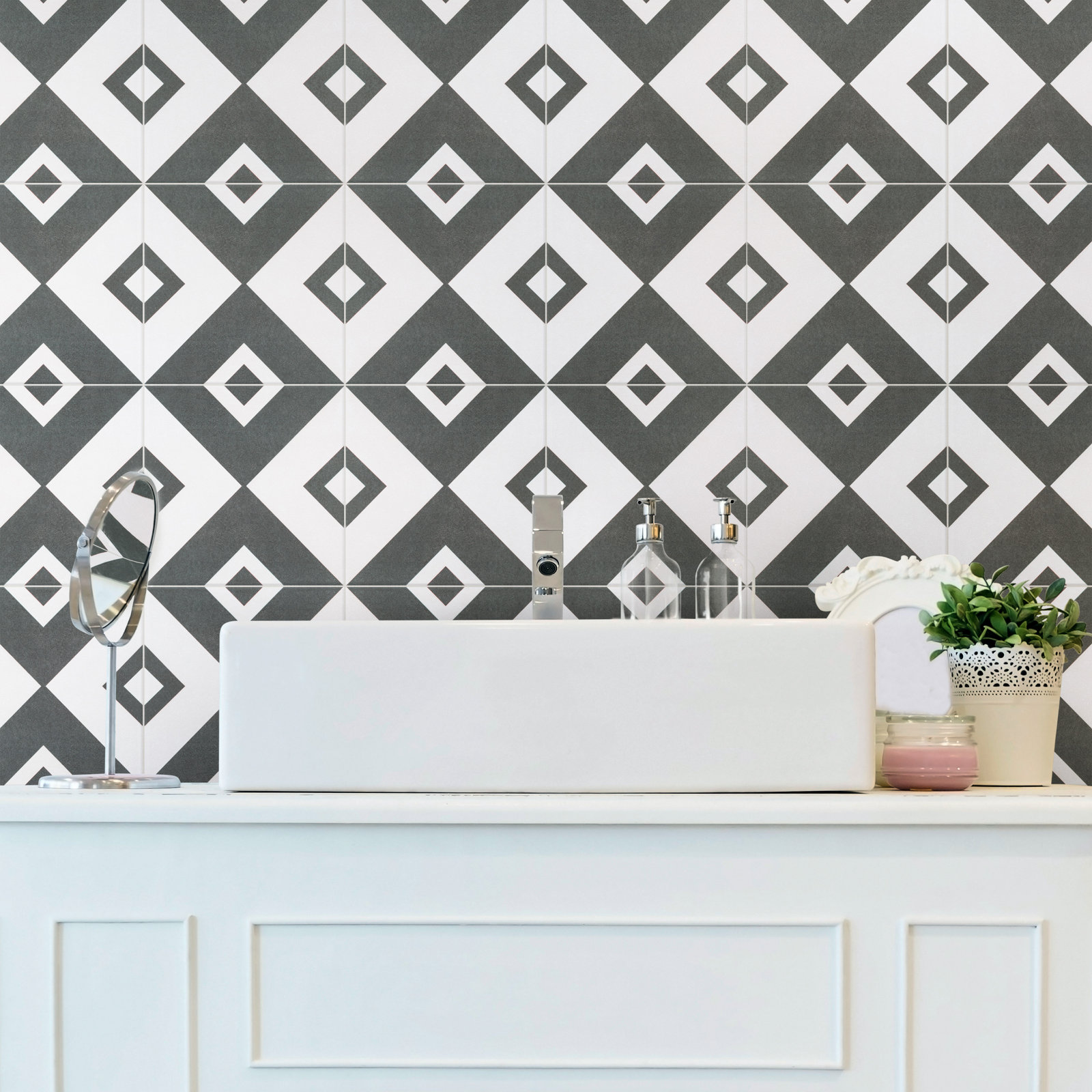 Twenties 8" x 8" Ceramic Patterned Wall & Floor Tile
