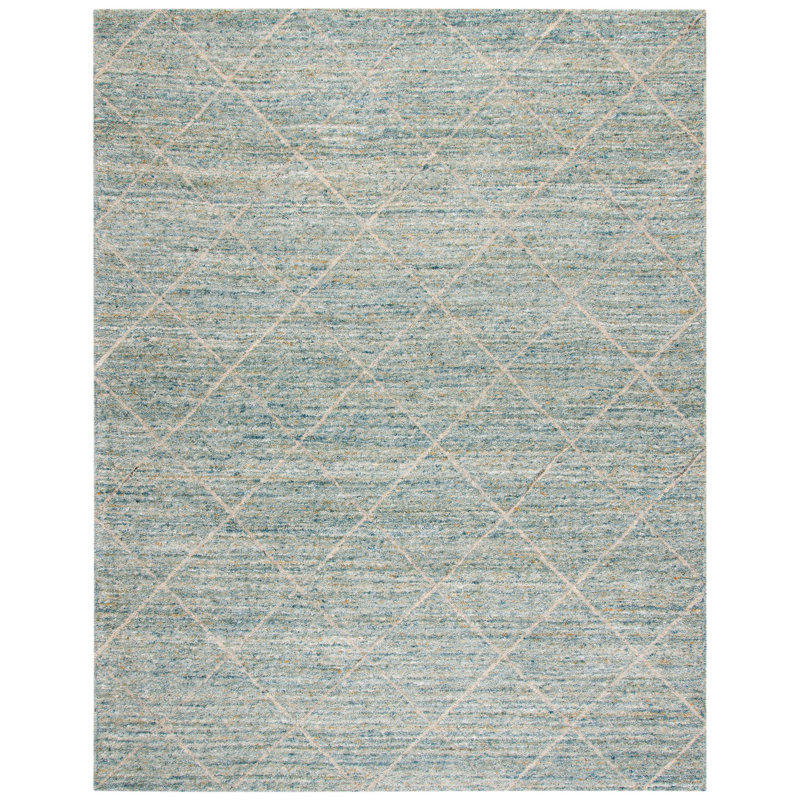 Moniz Hand Tufted Wool Geometric Rug, Rectangle 8' x 10'
