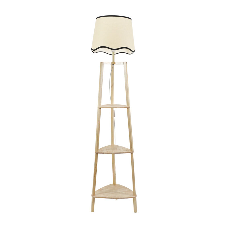 Arleigh 156.2 H cm Traditional Floor Lamp, No, Natural/Black, Natural