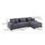 Canapé modulaire Lio 2 pièces avec méridienne, 5 coussins décoratifs, velours côtelé Lio-111572249