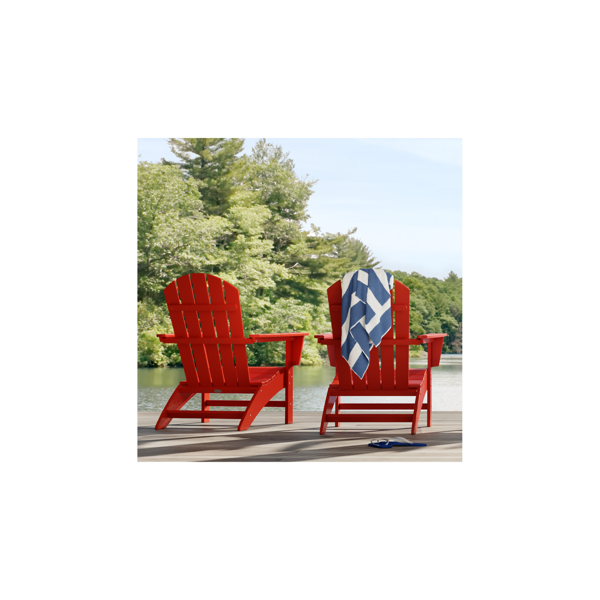 Nautical Adirondack Chair, Sunset Red