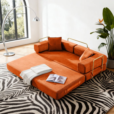 Boneless 4-in-1 Folding Convertible Sleeper Sofa Bed, Folding Floor Mattress Compression Couch