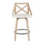 Tabouret de comptoir à hauteur fixe de 26 po avec pieds en bois courbé et repose-pieds rond Dannie-90141463-90141464-132717565