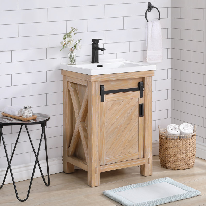 Ensemble de meuble-lavabo simple 36 po Kassandr, Pin patiné