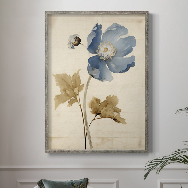 Impression encadrée FLORAL Series LX III - bois massif, H 15 po x l 12 po