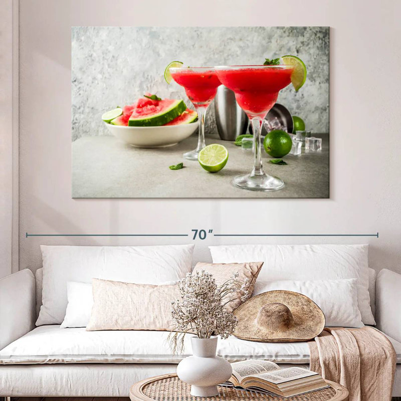 Margarita Brampt melon d'eau cocktails, H 34 po x l 51 po