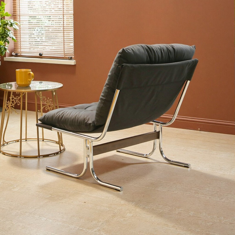 Chaise d'appoint moderne surdimensionnée avec design à oreilles - Revêtement en similicuir, capacité de poids élevée et assemblage instantané