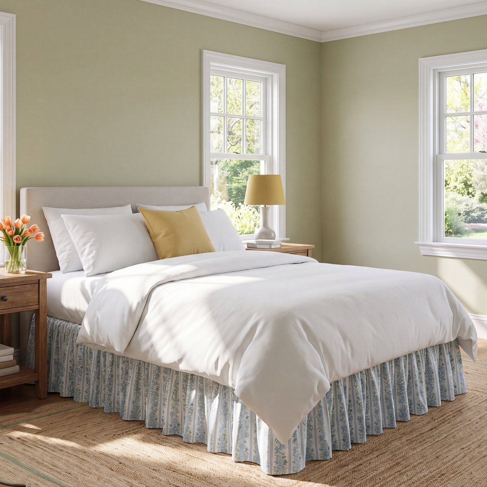 Adda Ruffled Bed Skirt, Queen