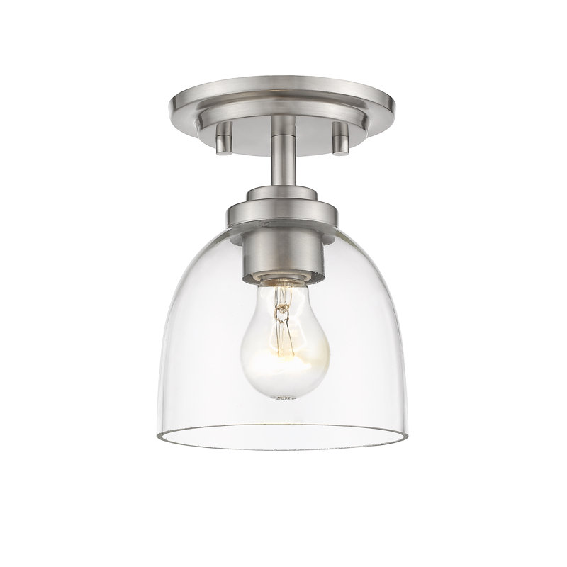 Cardiff Glass Semi Flush Mount, Brushed Nickel