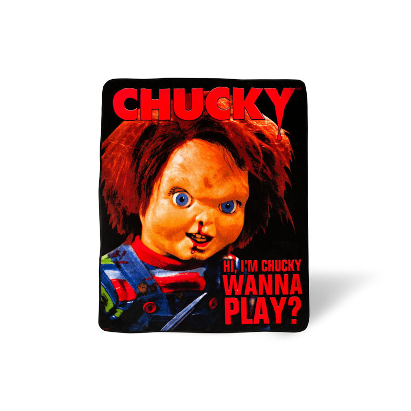 Child's Play Chucky "Wanna Play" Fleece Throw Blanket | 50 x 60 Inches