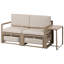 Garden Lounge Set with Table and Ottoman 2 Seater NOCI Modular Metal Beige