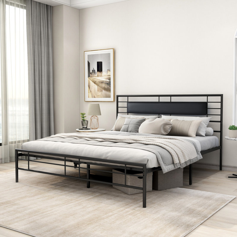 Jhani Metal Open-Frame Bed, Black, California King