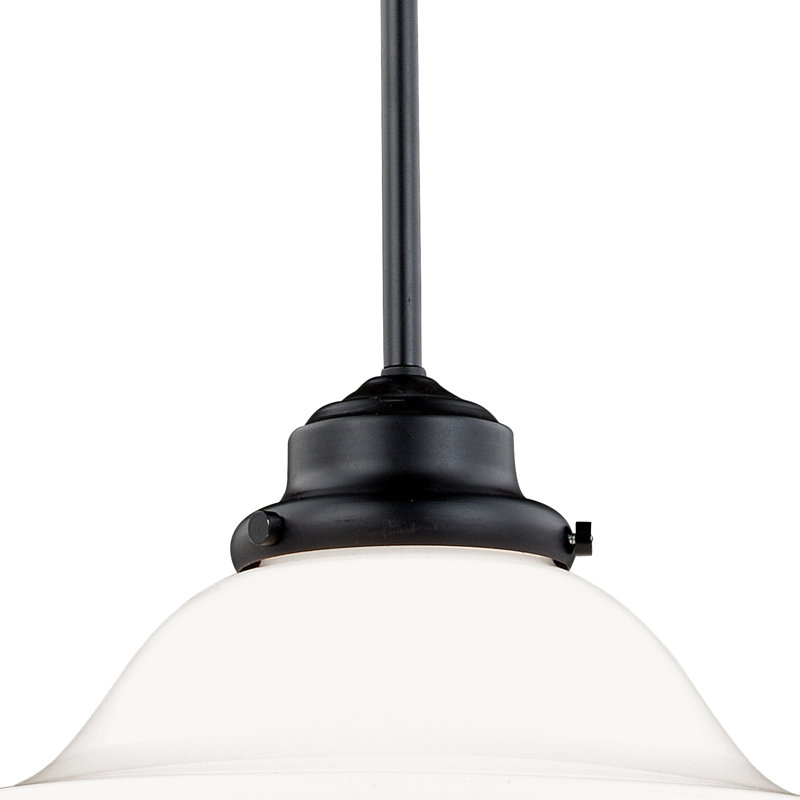 Owen 1 - Light Single Pendant, Milk Glass, Oil Rubbed Bronze