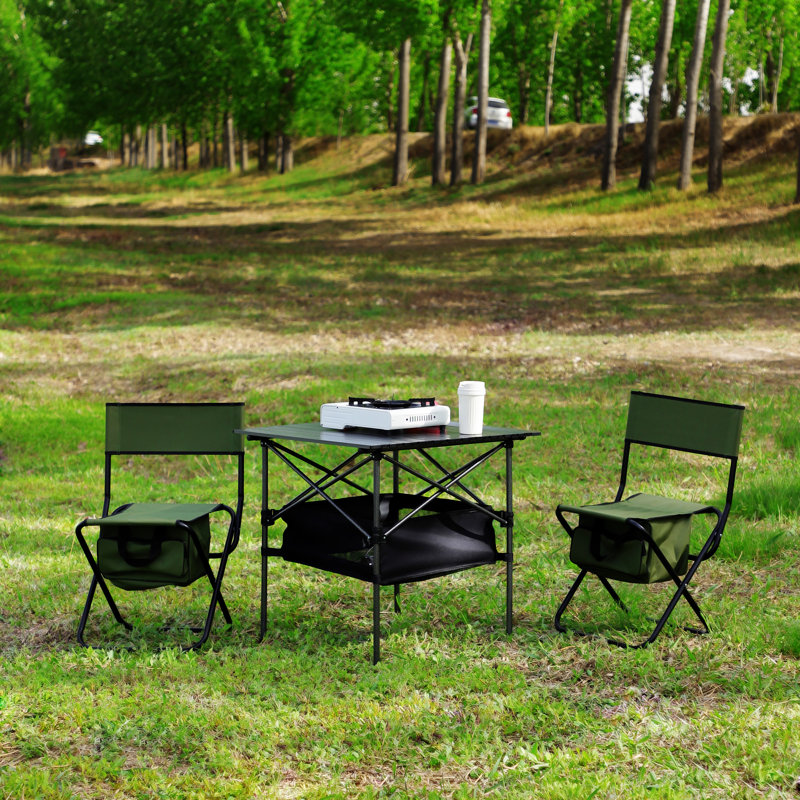Ensemble de 3 ensembles repas de patio, Vert