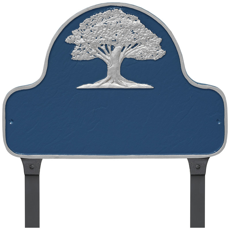 Plaque d'adresse sur 1 ligne, Bleu de mer / Argent, Oui