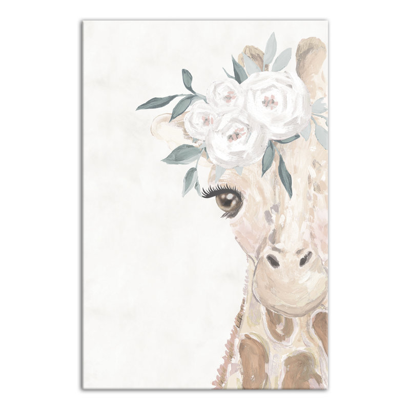 Impression sur toile de bébé girafe, H 18 po x l 12 po