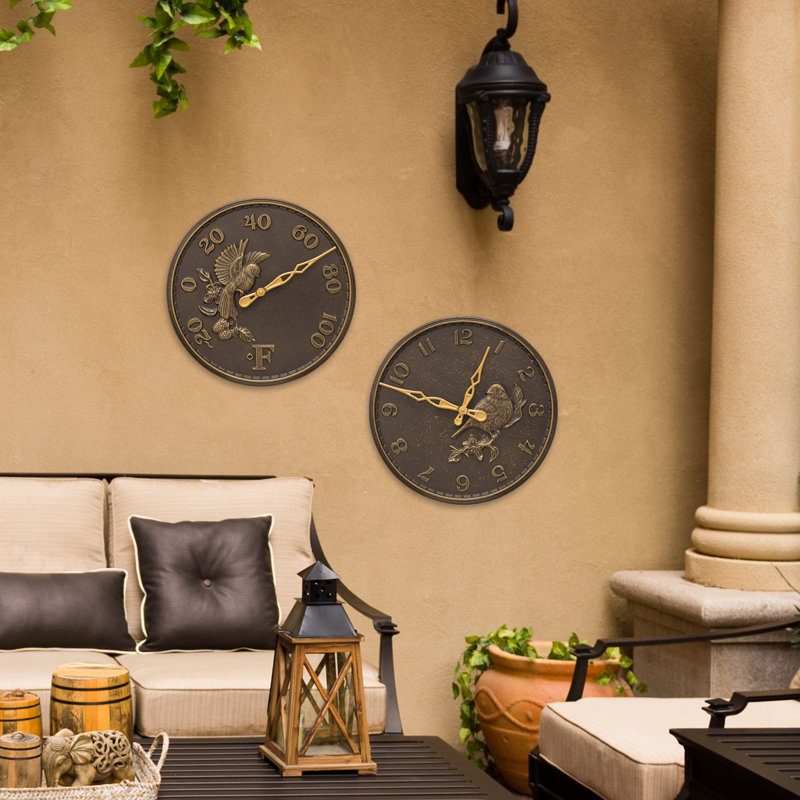 16 Songbird Clock, French Bronze