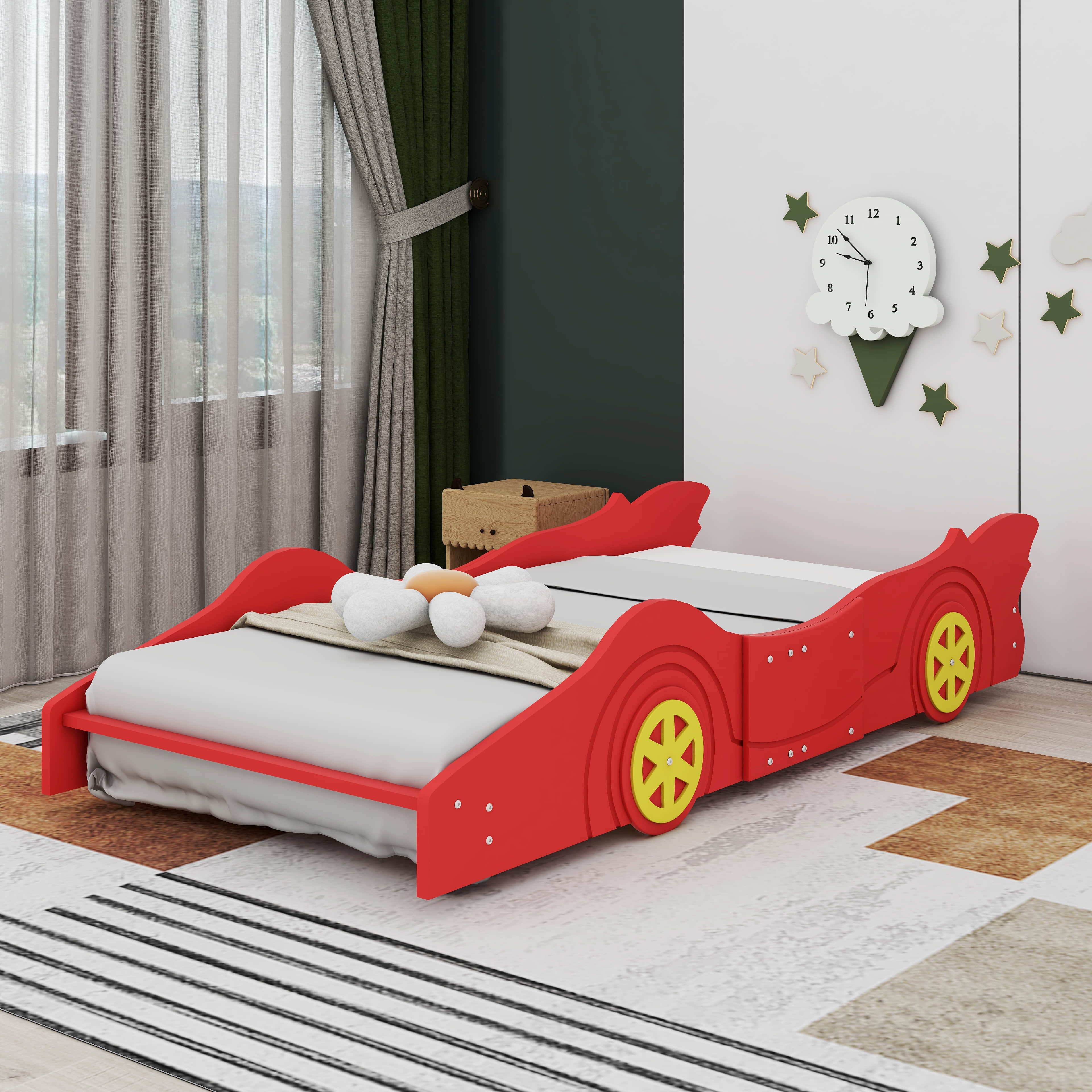 Zoomie Kids Alahia Twin Size Race CarShaped Platform Bed Wayfair