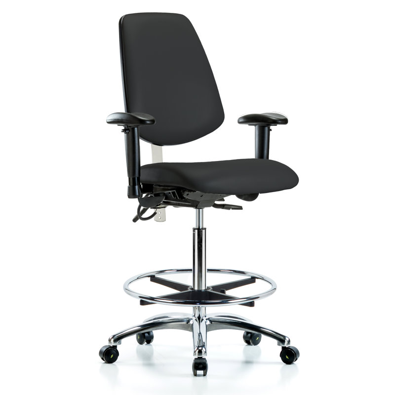 Oscar Drafting Chair, Black, Casters, Not Included