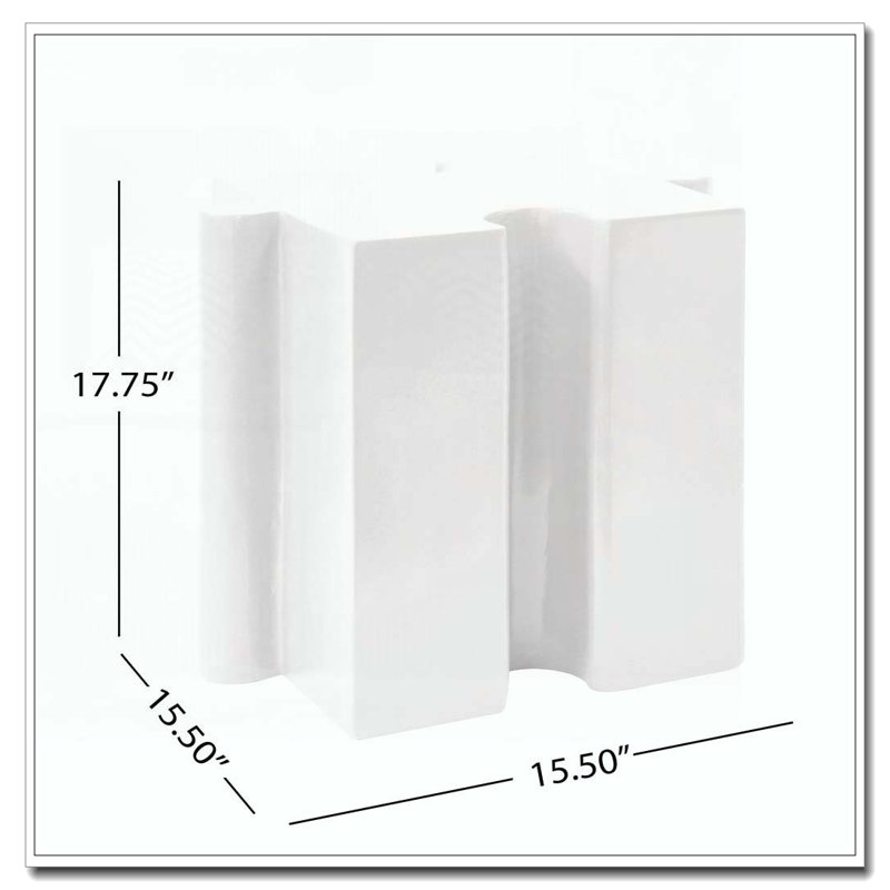 Table modulaire à rebord convexe MGO, tables d'appoint d'extérieur / d'intérieur, Blanc, 1