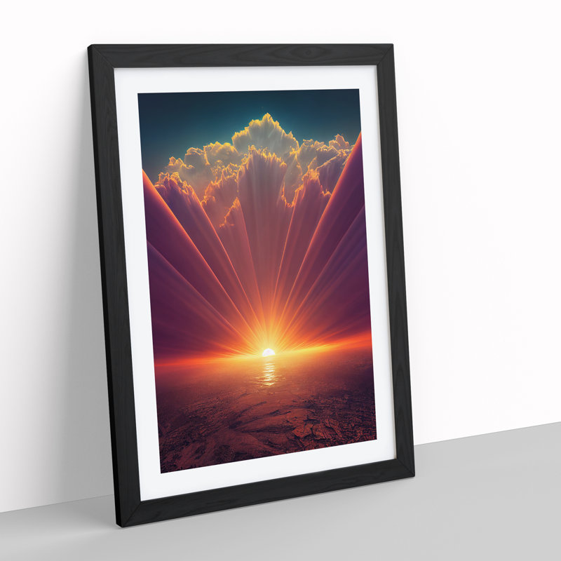 Marvellous Sunset - Framed Print, Black, 64cm H x 46cm W x 2cm D