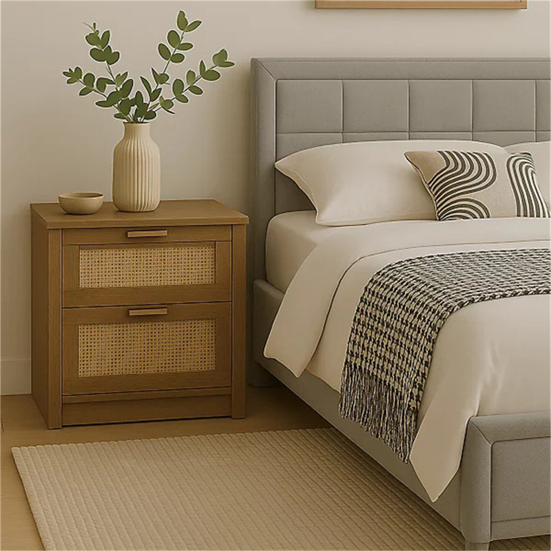 48cm W Manufactured Wood Bedside Table