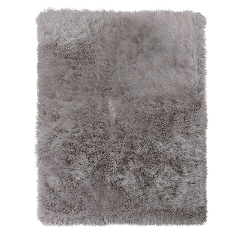 Tapis à poils longs moelleux et moelleux de style moderne et luxueux de couleur unie pour salon