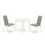 Ensemble de coin repas 3 pièces pour petits espaces comprenant une table de cuisine ronde et 2 chaises de salle à manger Parson en lin Shitake, blanc lin-109972937