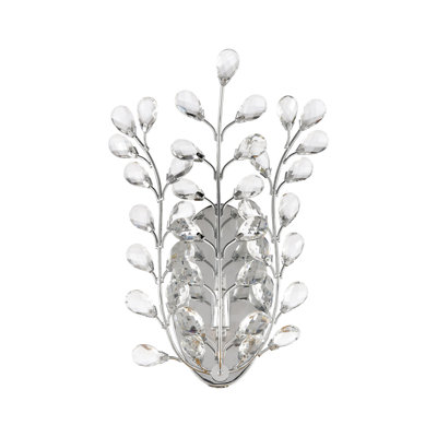 Applique murale 1 lumière Crystique 14 po de hauteur - Chrome poli